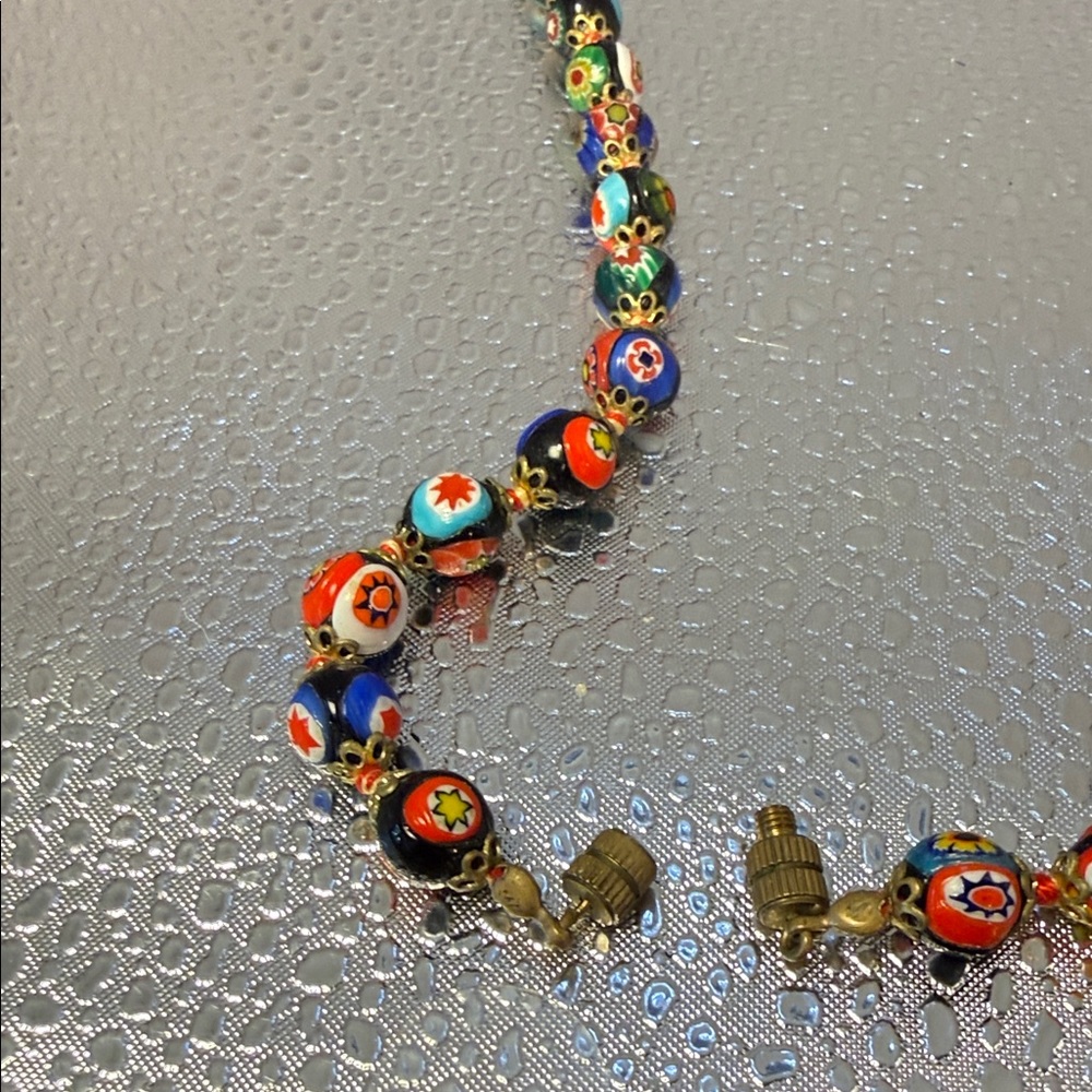 Vintage Venetian Marano Glass Colorful Beaded Necklace - Picture 8 of 13